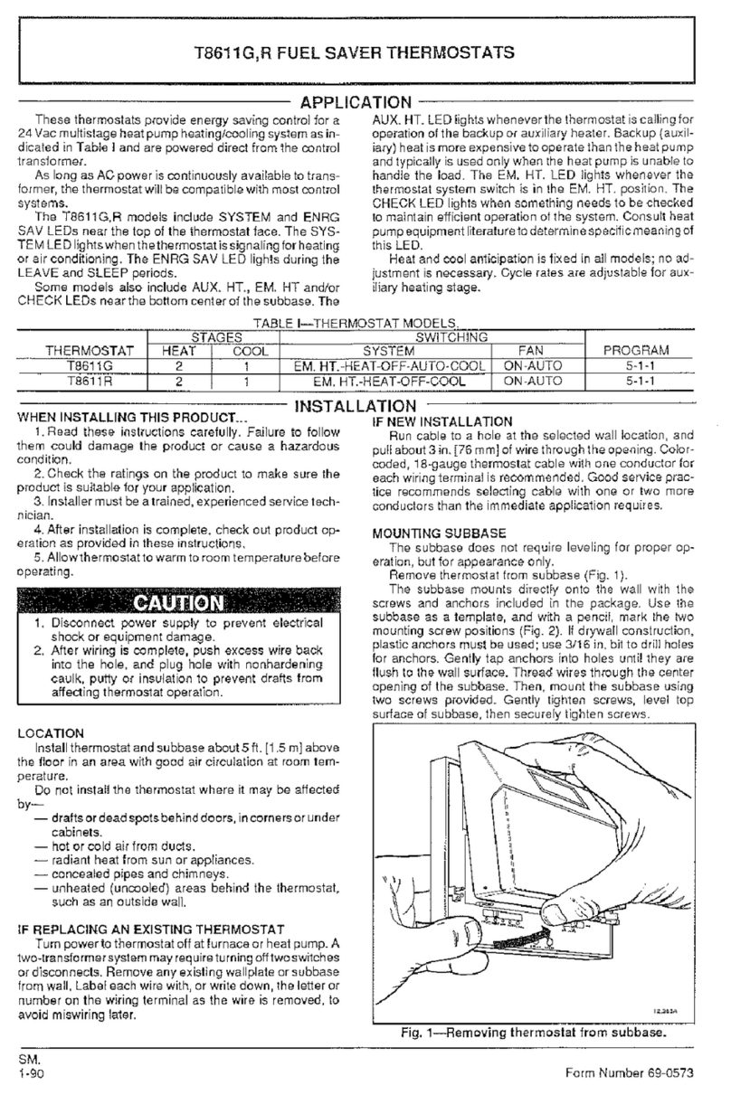 Honeywell T8611G Chmnothern IV Instruciton