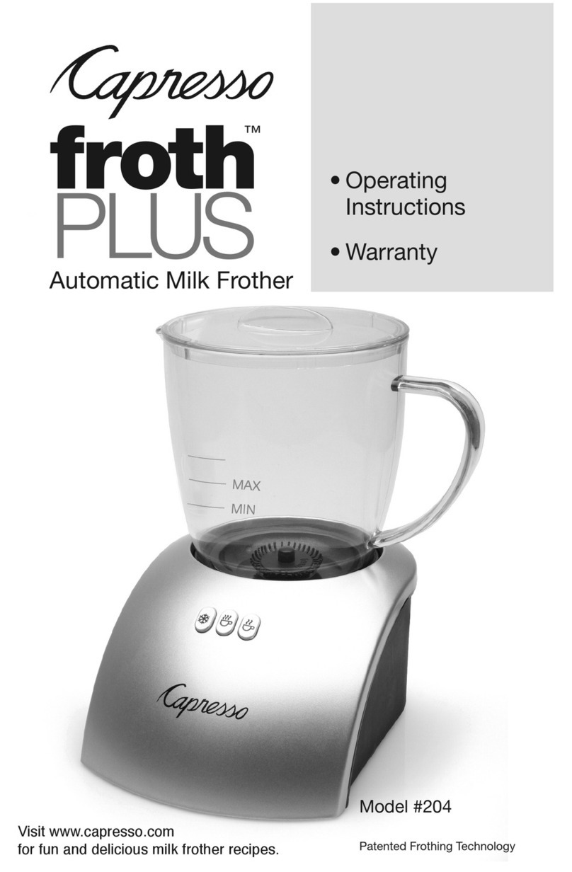 Capresso froth PLUS 204 operating instructions