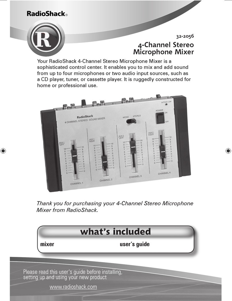 Radio Shack 4-Channel Stereo Microphone Mixer owner's manual