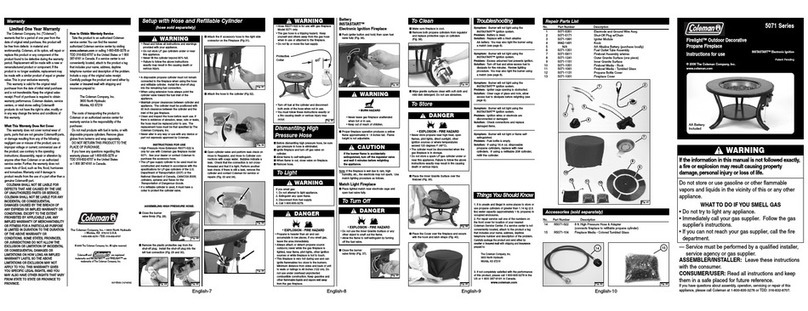 Coleman Firelight 5071 Series User manual