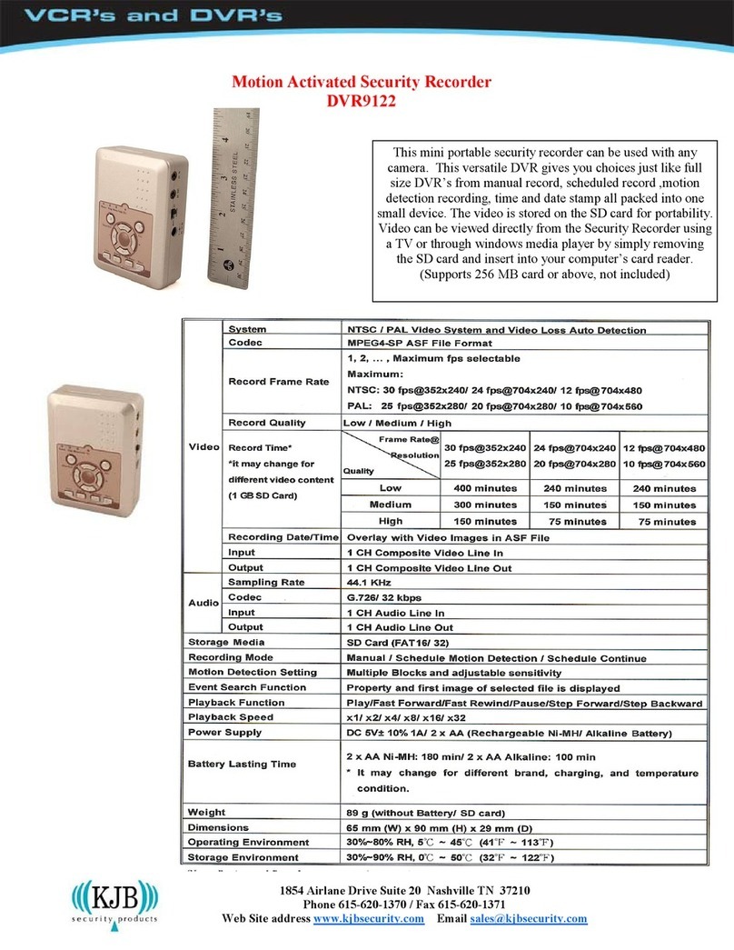 KJB DVR9122 User manual