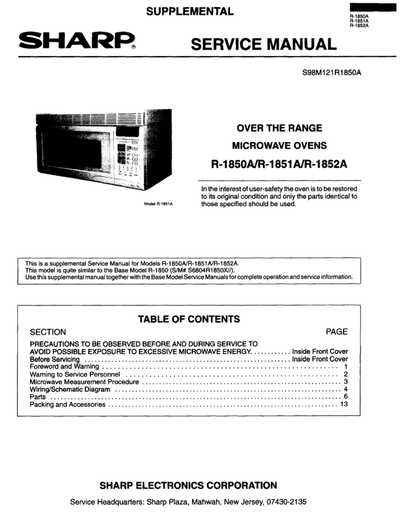 Sharp Carousel R-1850A User manual