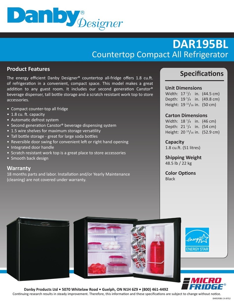 Micro fridge Danby Designer DAR195BL User manual