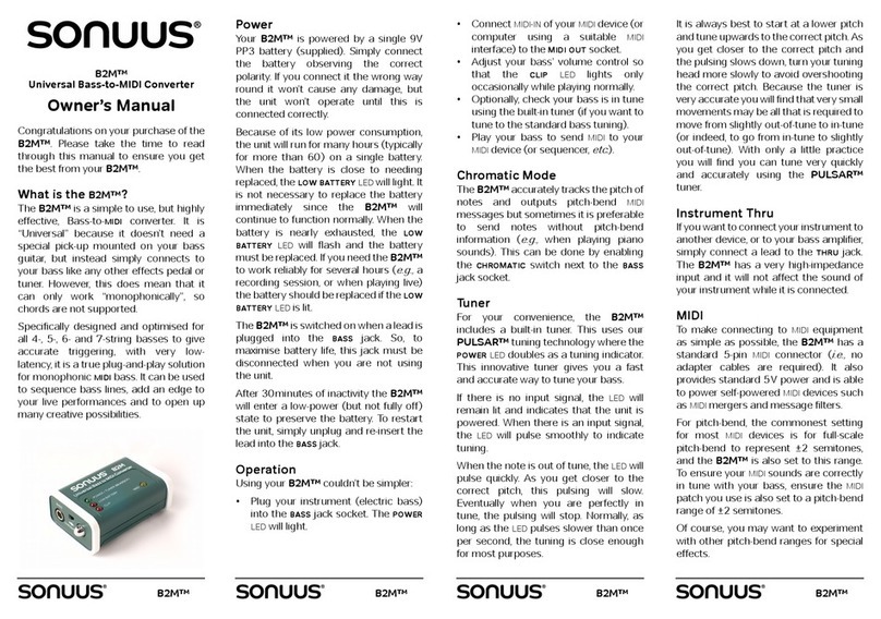 Sonuus B2M owner's manual