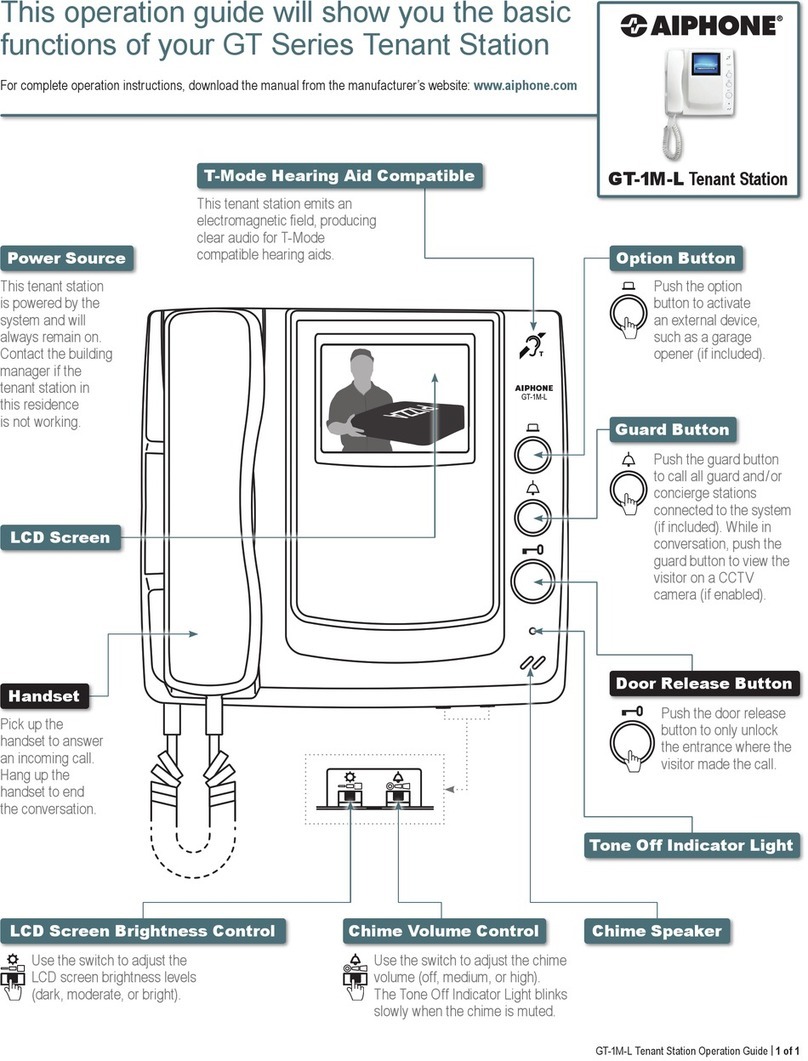 Aiphone GT-1M-L Operation guide
