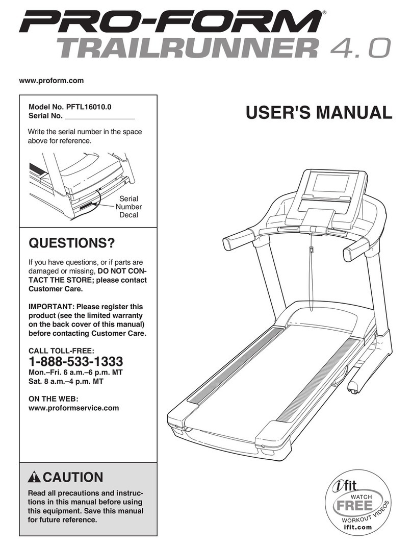 Pro-Form Trailrunner 4.0 User manual