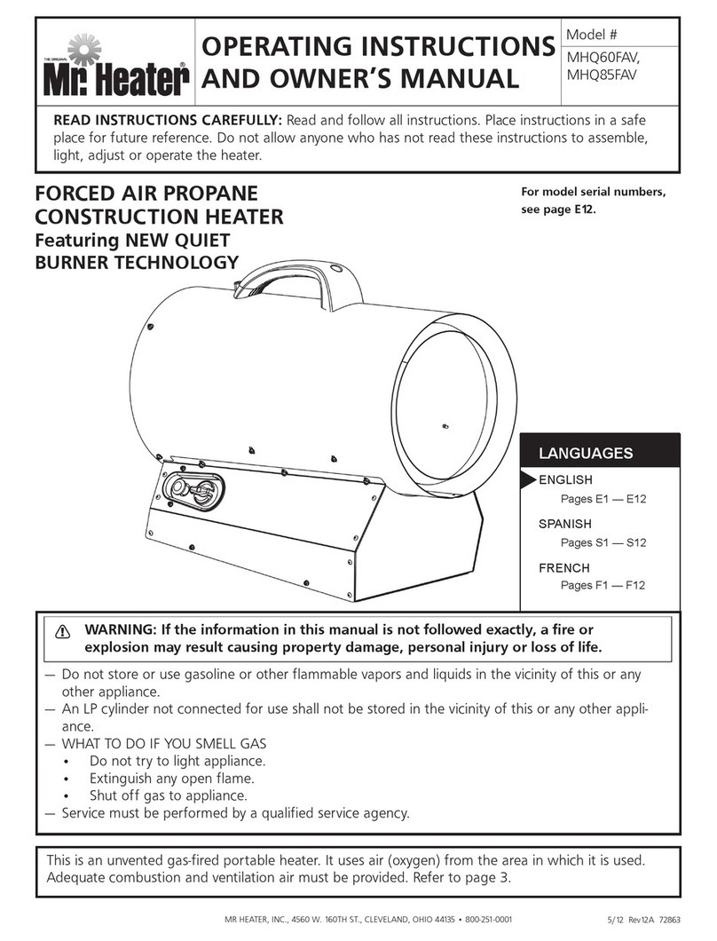 MrHeater MHQ60FAV Operating instructions and owner's manual