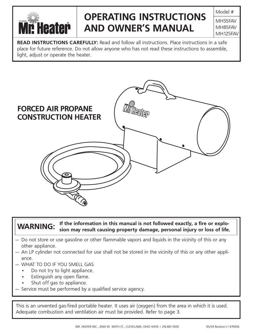 MrHeater MR. HEATER MH125FAV Operating instructions and owner's manual MrHeater MR. HEATER MH125FAV Operating instructions and owner's manual