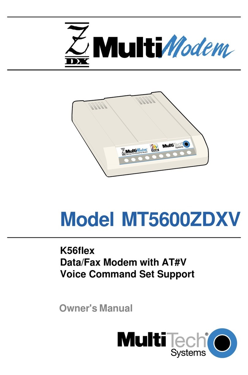 Multitech MultiModem MT5600ZDXV User manual Multitech MultiModem MT5600ZDXV User manual