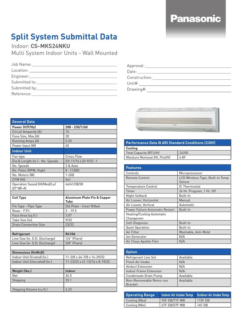 Panasonic CS-MKS24NKU Installation and user guide Panasonic CS-MKS24NKU Installation and user guide