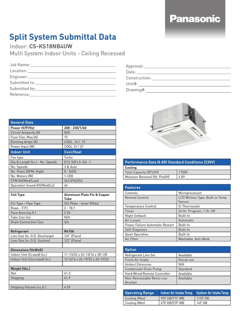 Panasonic CS-KS18NB4UW & CZ-18BT1U + CU-KS18NKU User manual