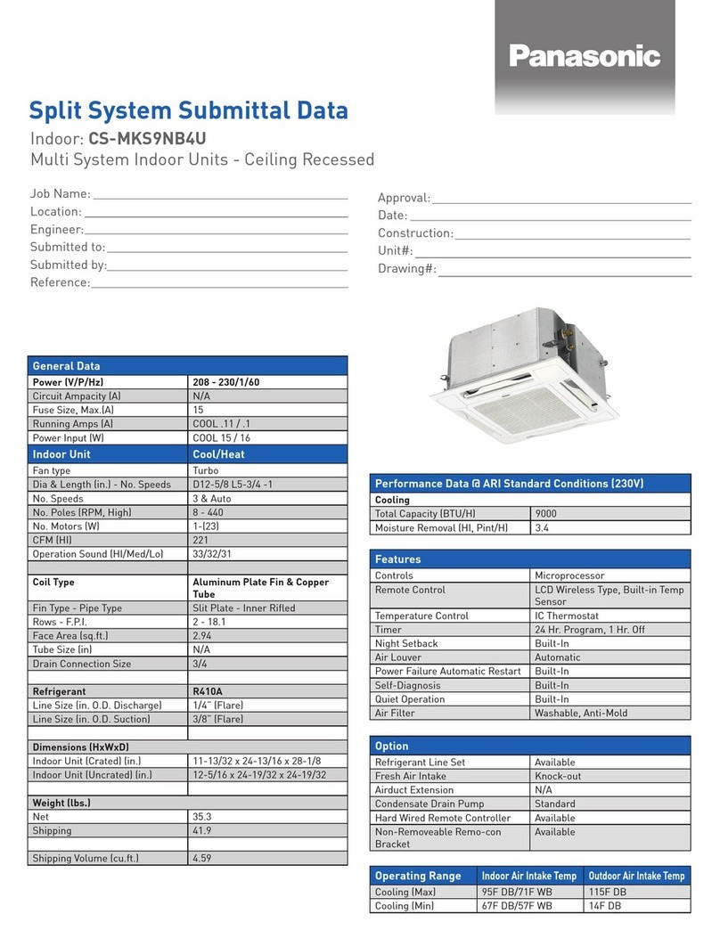 Panasonic CS-MKS9NB4U Installation and user guide Panasonic CS-MKS9NB4U Installation and user guide