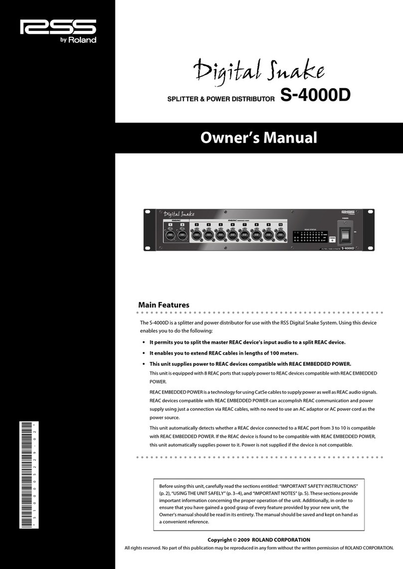 RSS Digital Snake S-4000D owner's manual