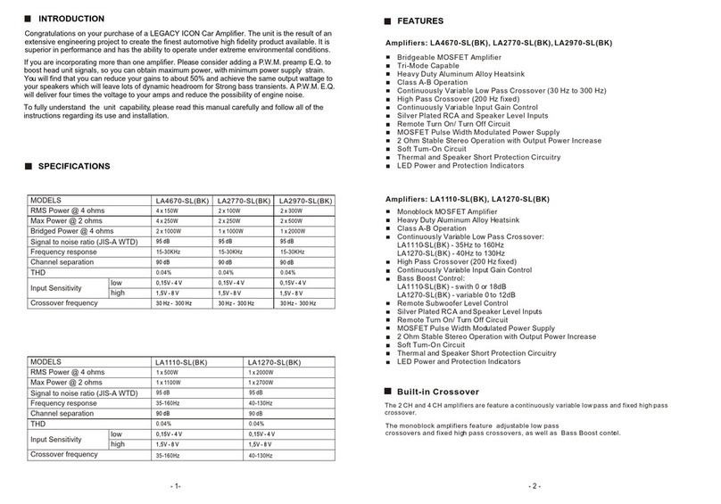 Legacy LA4670-SL BK manual