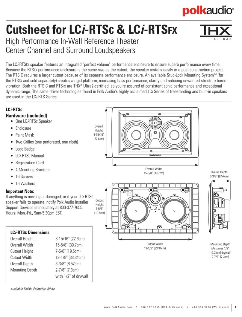 Polk Audio LCi-RTSC Cutsheet