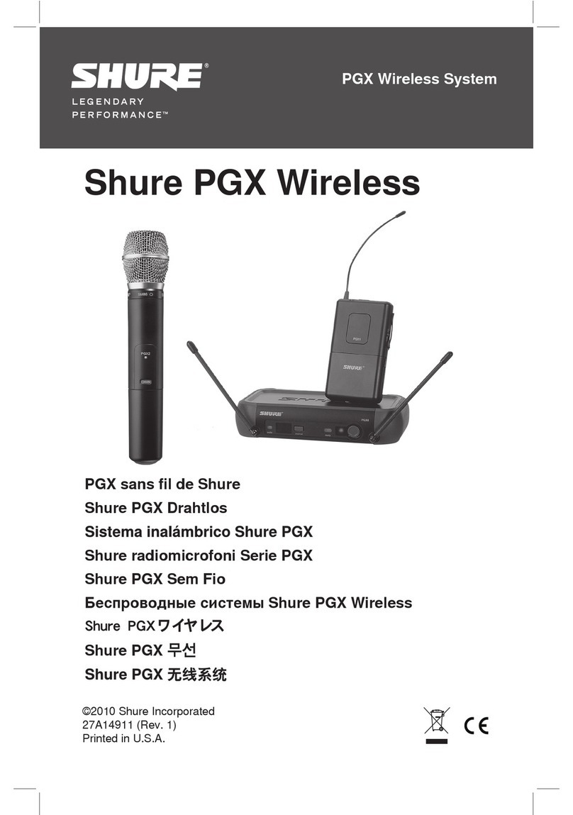 Shure PGX Wireless System quick start guide