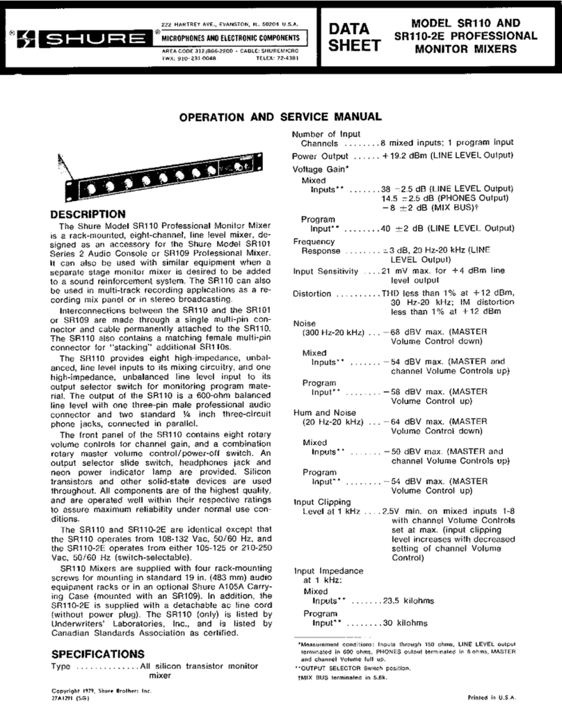 Shure SR110 datasheet