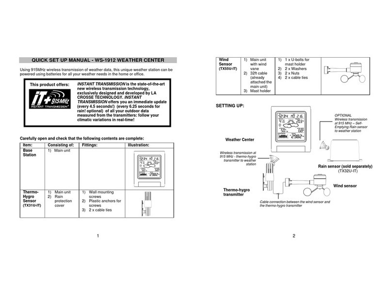 La Crosse WS-1912 Quick setup manual