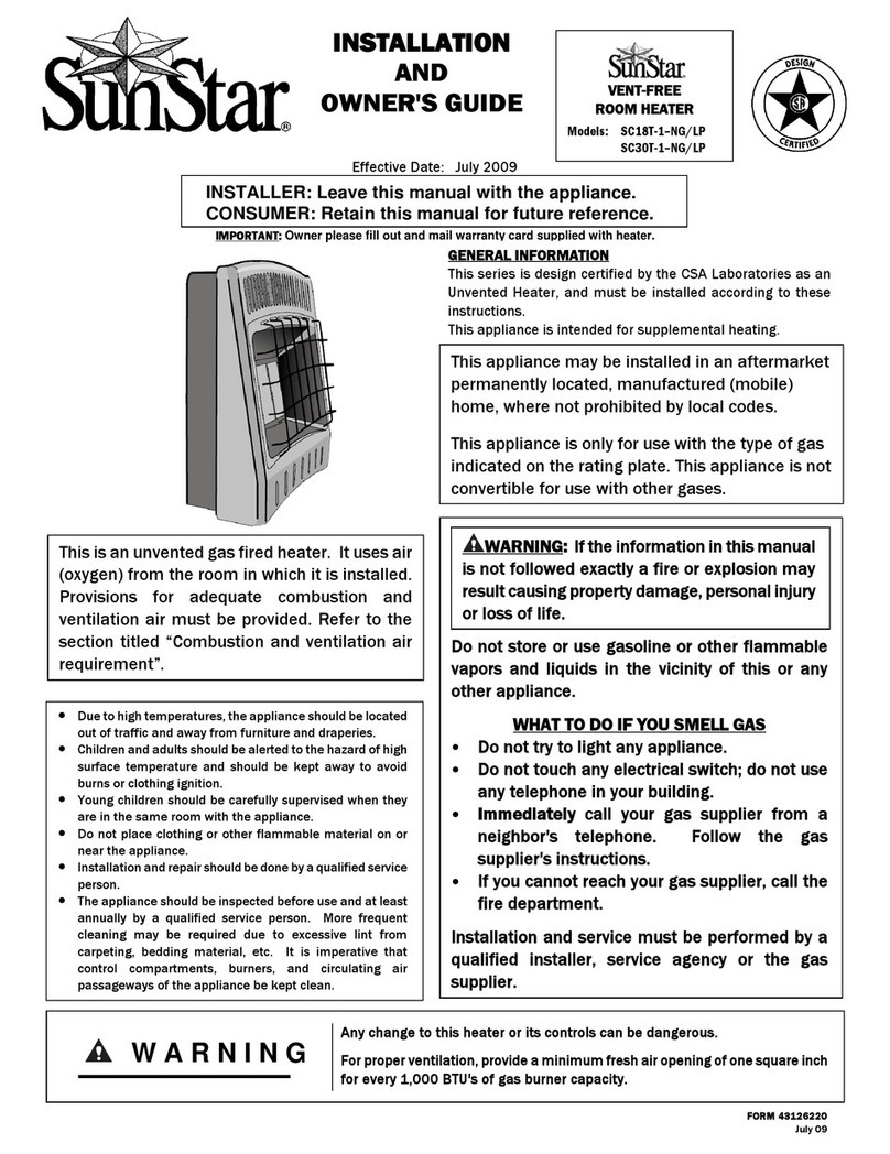 SunStar SC18T-1-NG/LP Instruction Manual