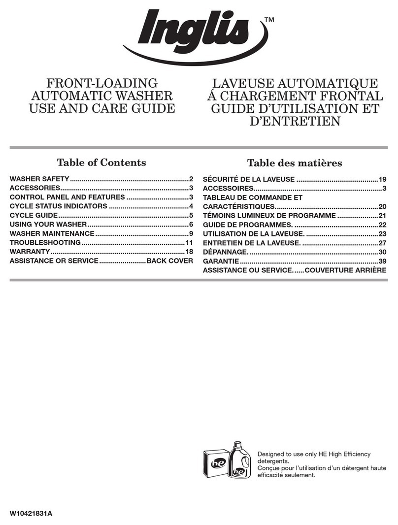 Inglis W10421831A Use and care guide
