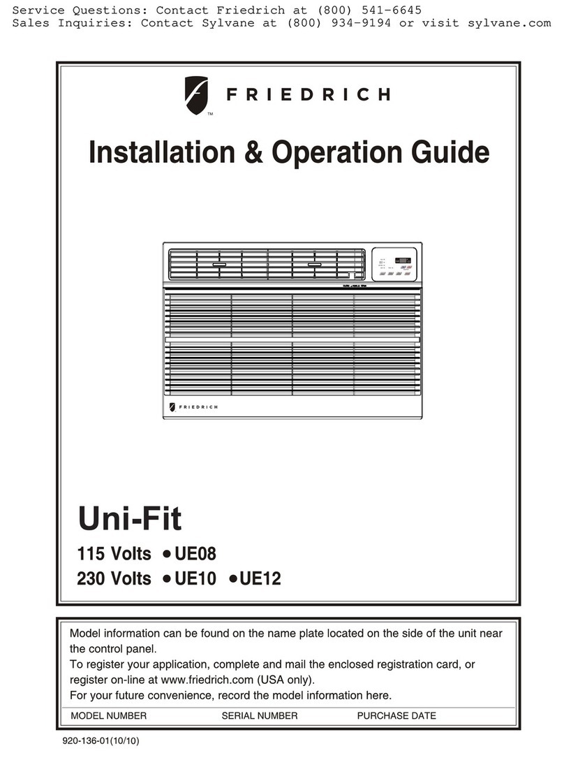 Friedrich UE08 Troubleshooting guide