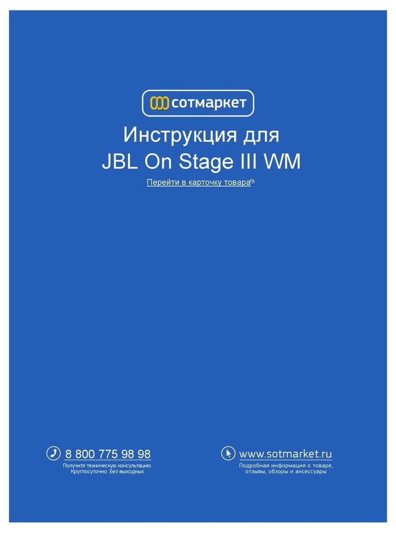 JBL On Stage III WM owner's manual