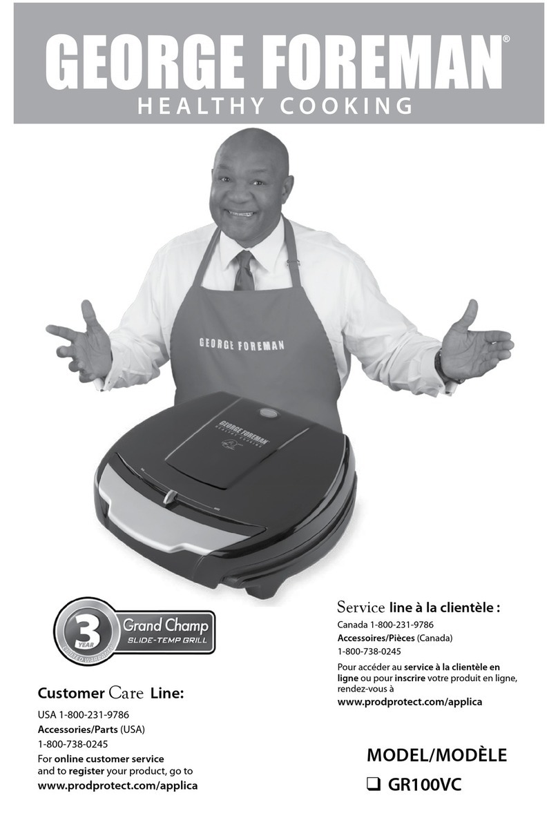 George Foreman GR100VC Installation instructions