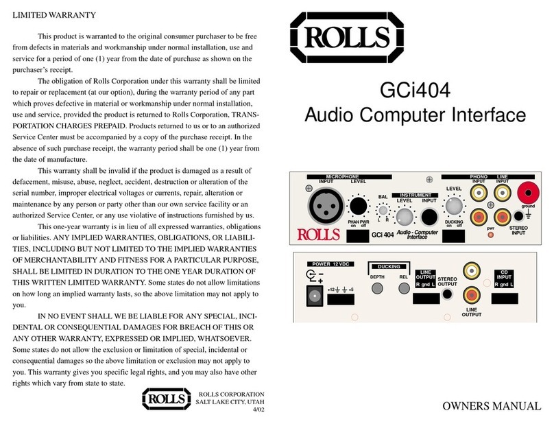 Rolls GCi404 User manual