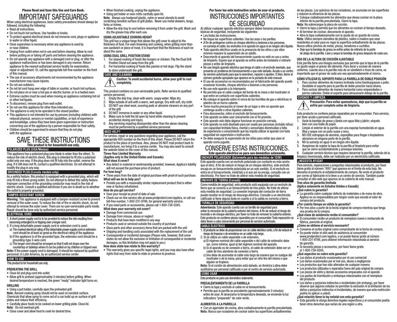 George Foreman GR2080B User manual