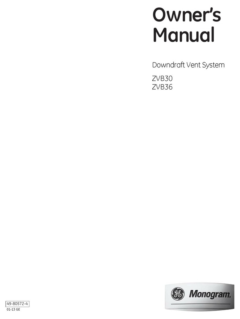 GE Monogram ZVB30 owner's manual