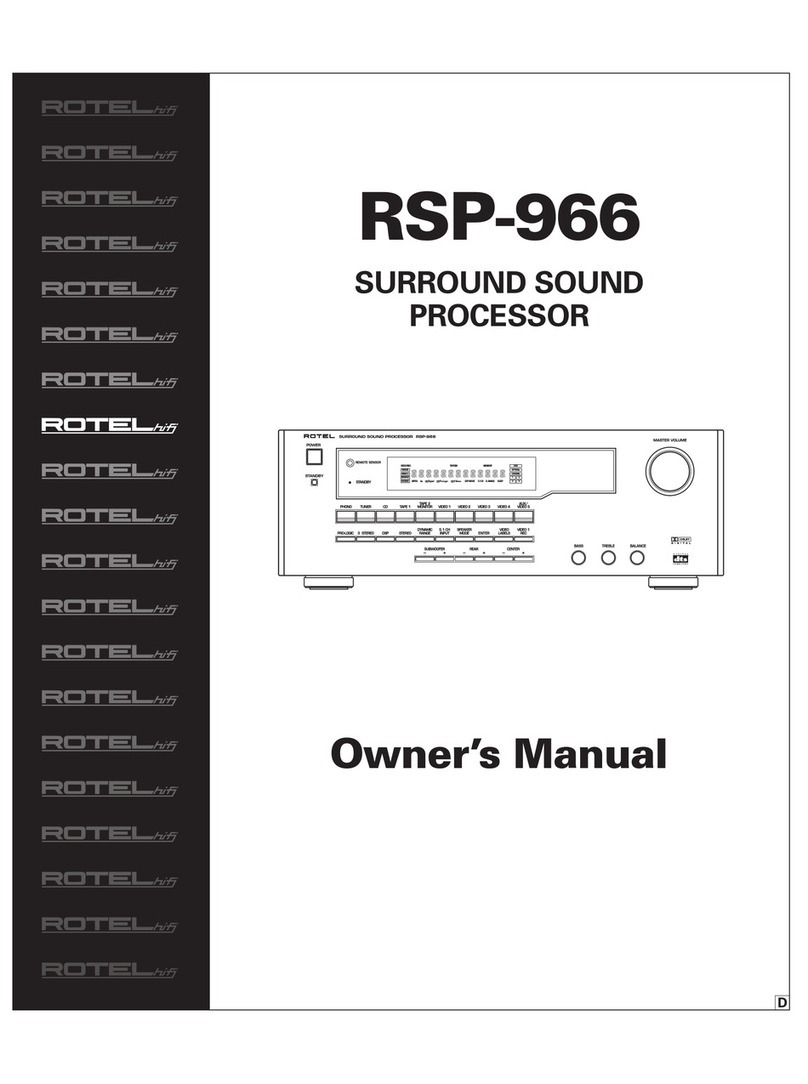 Rotel RSP-966 owner's manual