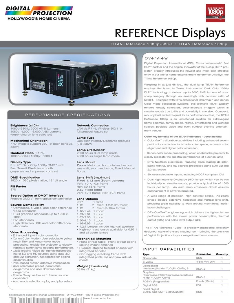Digital Projection International TITAN Reference 1080p-330-L Technical specifications