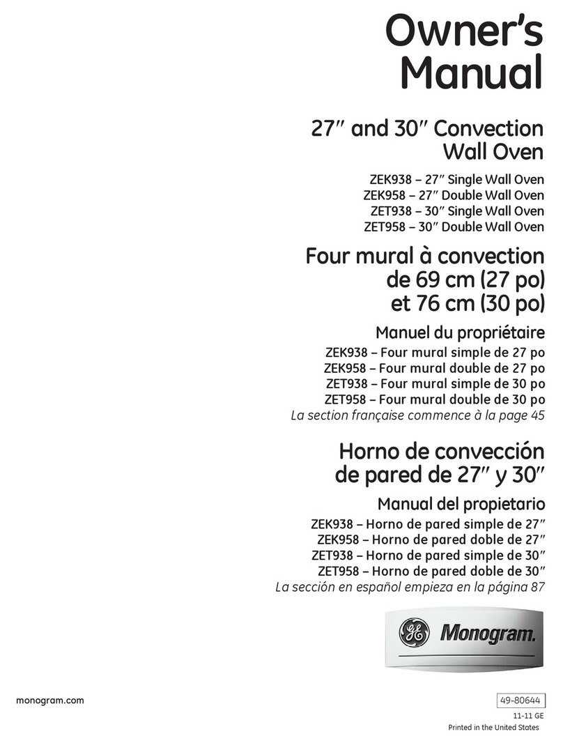 GE Monogram ZEK938 User manual GE Monogram ZEK938 User manual