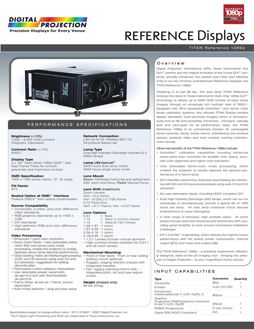Digital Projection International TITAN Reference 1080p Specifications