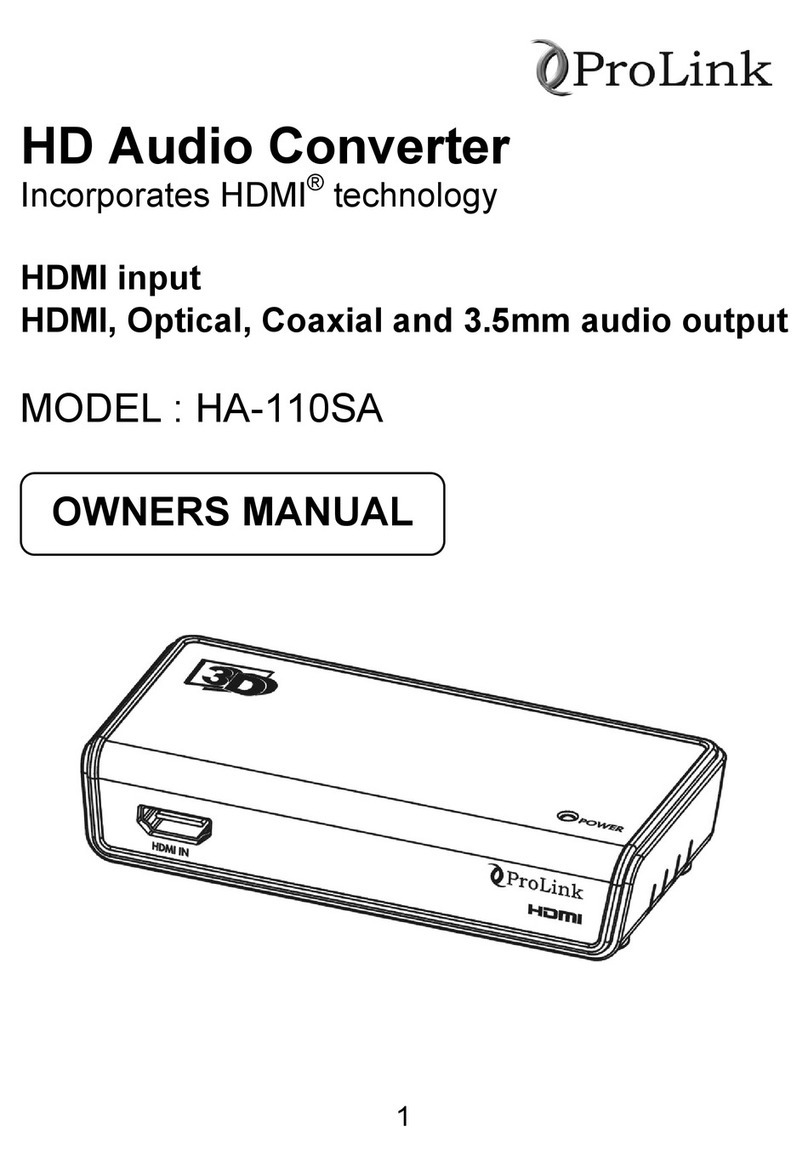 PROLiNK HA-110SA owner's manual