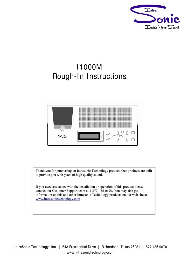 Intrasonic Technology I1000M Rough-in instructions