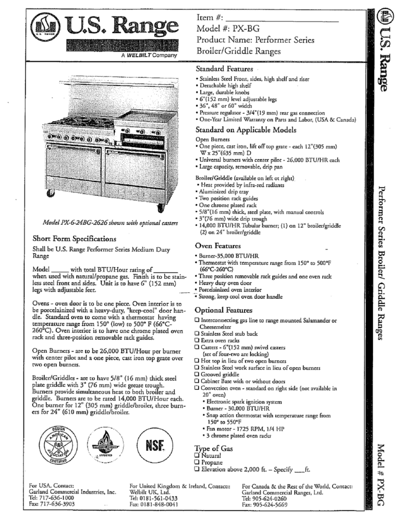 U.S. Range Performer PX-4-12BG-26 User manual