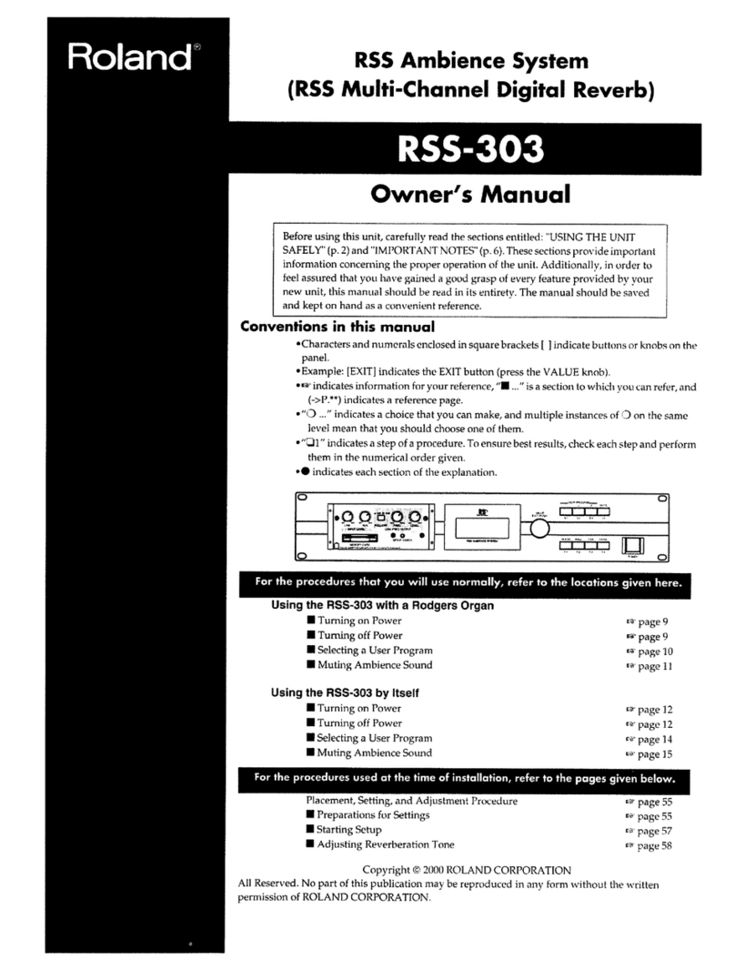 Roland RSS-303 User manual