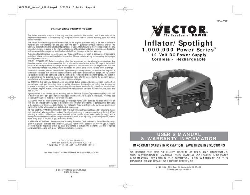 Vector 0 User's manual & warranty information