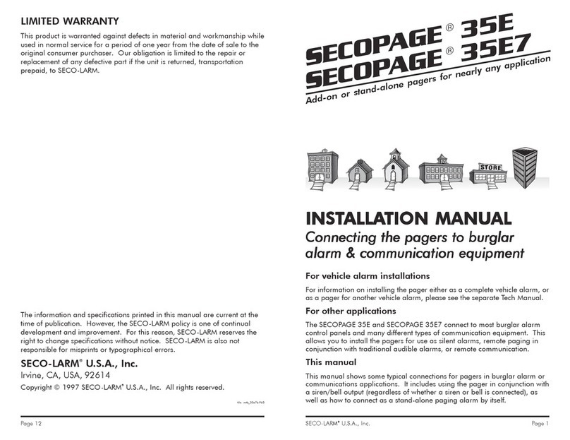 SECO-LARM SECOPAGE 35E installation manual
