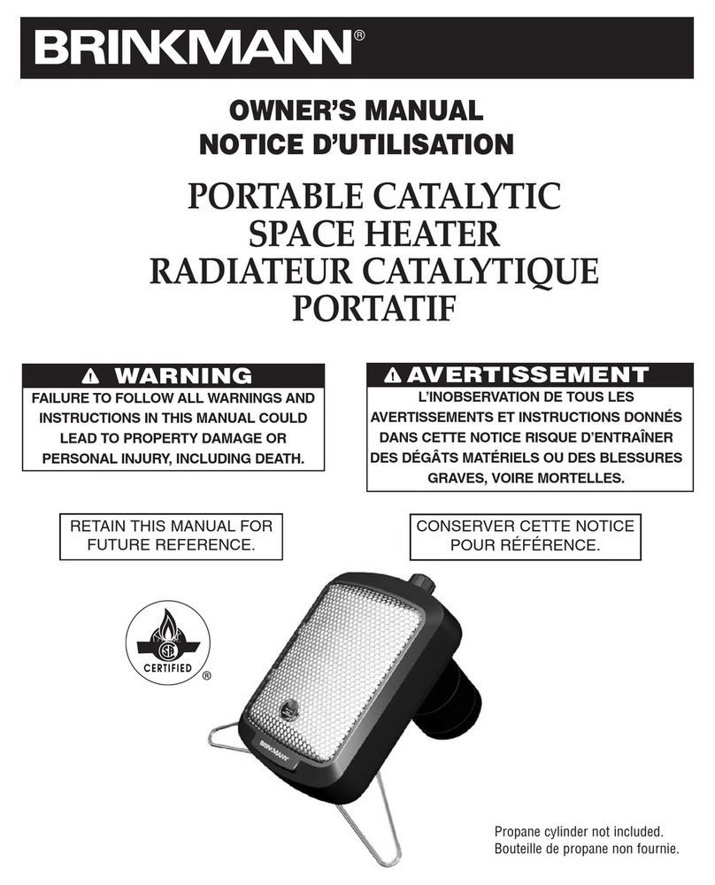 BRINKMAN PORTABLE CATALYTIC SPACE HEATER owner's manual BRINKMAN PORTABLE CATALYTIC SPACE HEATER owner's manual