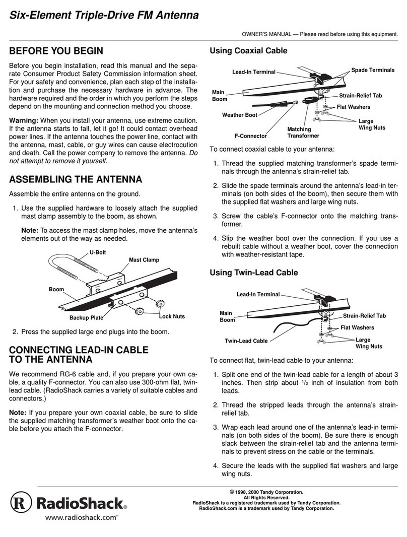 Radio Shack Six-Element Triple-Drive FM Antenna owner's manual Radio Shack Six-Element Triple-Drive FM Antenna owner's manual