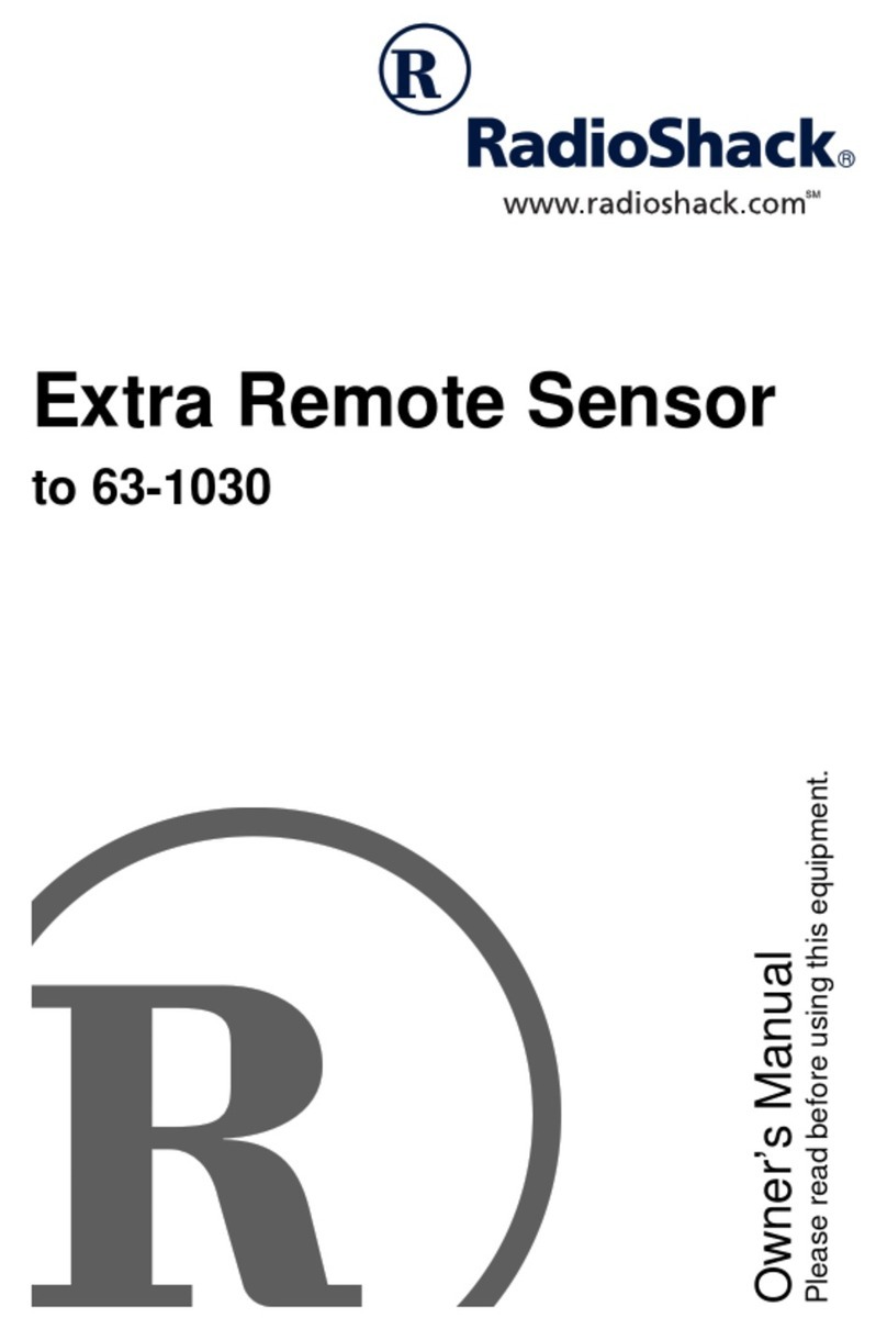 Radio Shack Extra remote sensor User manual