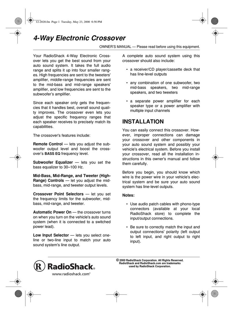 Radio Shack 4-Way Electronic Crossover User manual