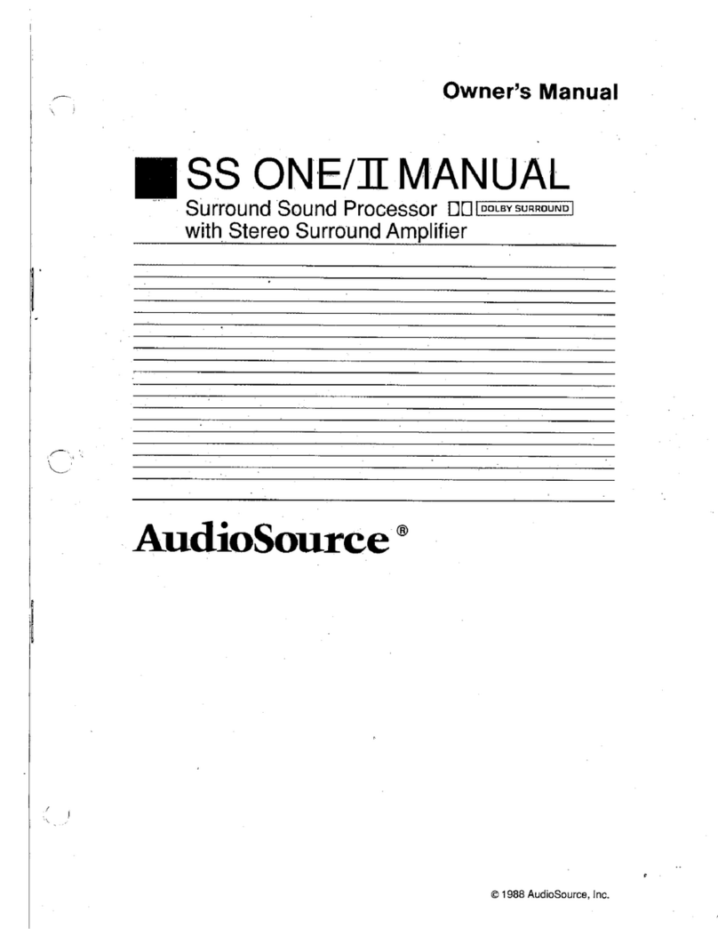 AudioSource SS One/II User manual
