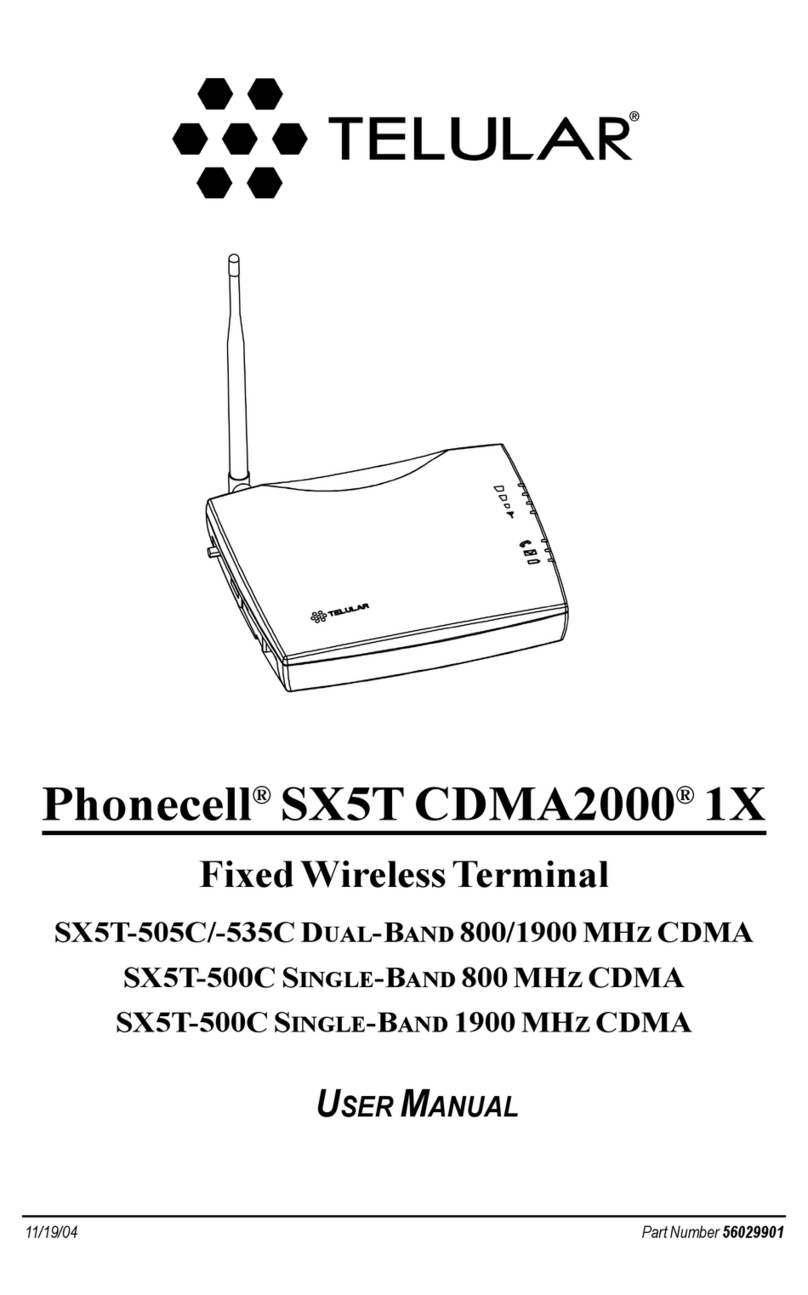 Telular Phonecell SX5T CDMA2000 1X series user manual