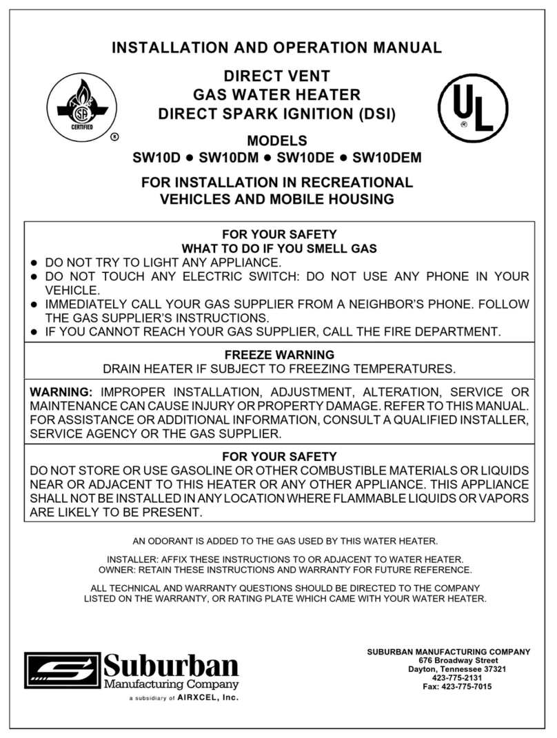 Suburban SW10D Installation and operation manual Suburban SW10D Installation and operation manual
