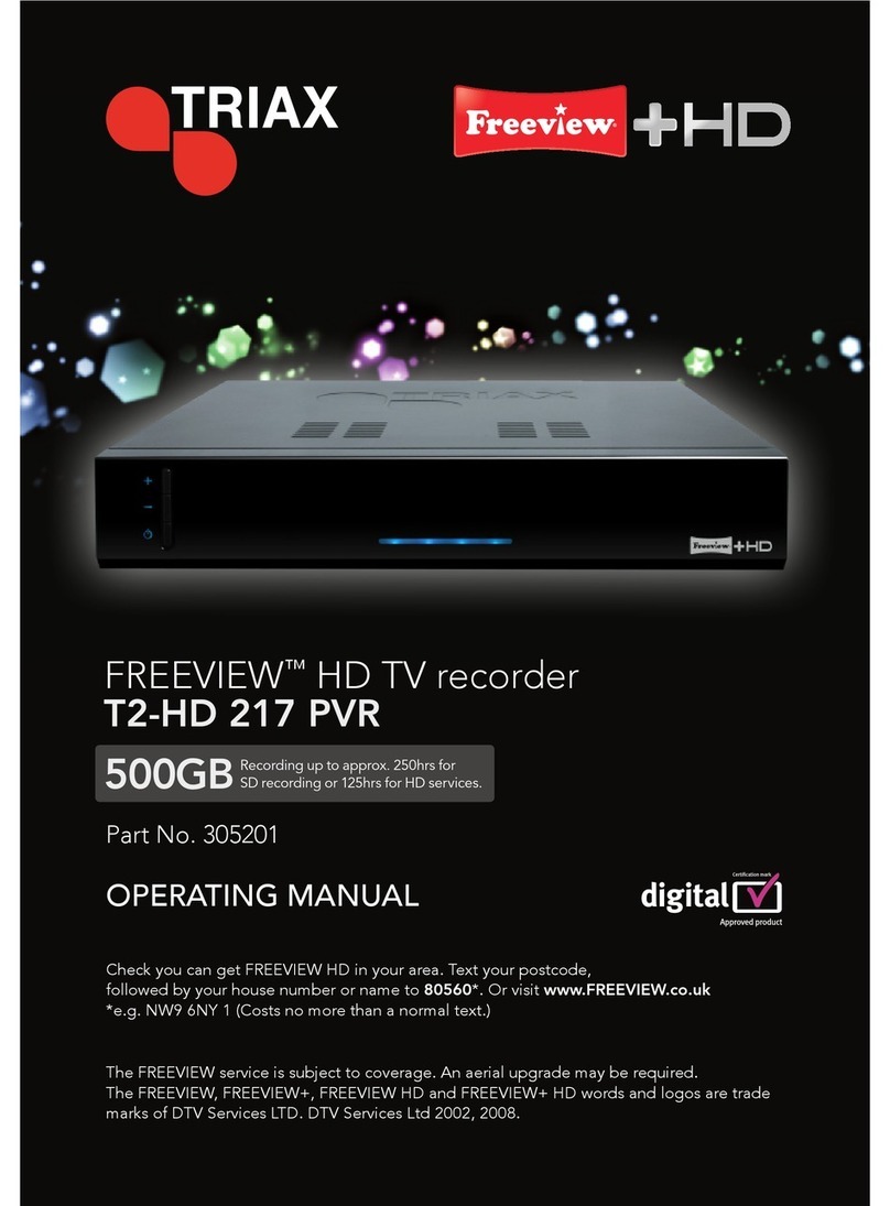 Triax T2-HD 217 PVR operating manual