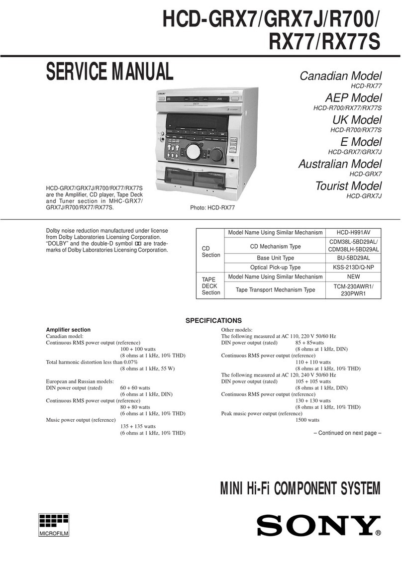 Sony HCD-GRX7 User manual Sony HCD-GRX7 User manual