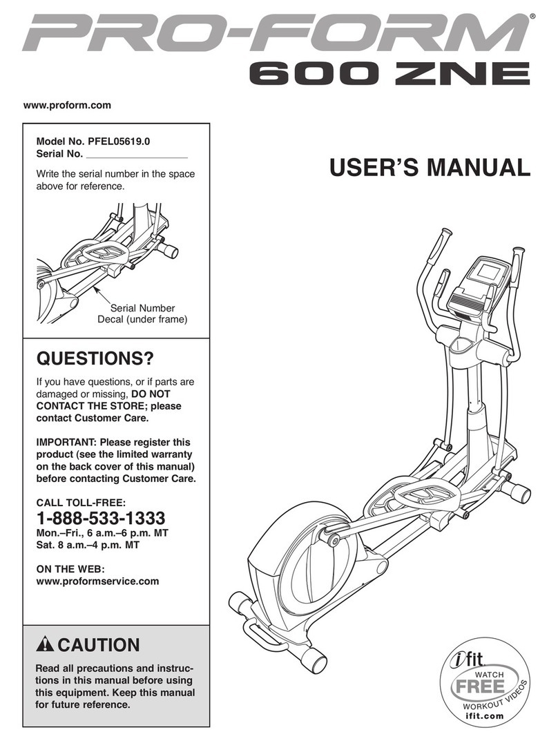 Pro-Form 600 ZNE User manual